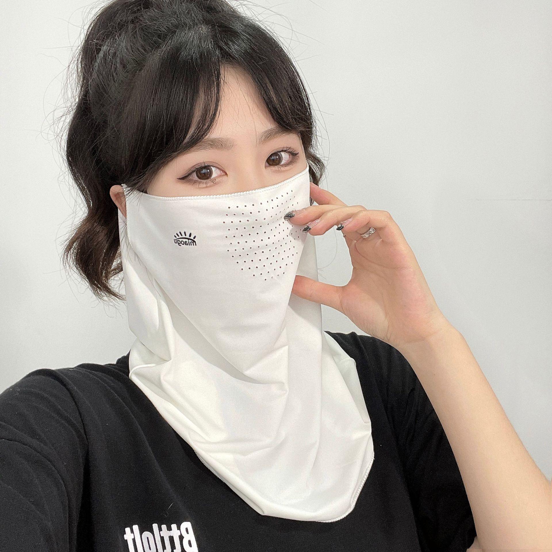 

Маска Ice Silk для защиты лица от ультрафиолета для мужчин и женщин - солнцезащитный козырек и защита шеи для езды на велосипеде летом