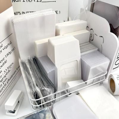 Einfaches, reinweißes Kartenverpackungsmaterial, Papiertüte, Stern-Opp-Tasche, Kpop Idol, 3-Zoll-Fotokartenpaket, DIY-Dekorationszubehör