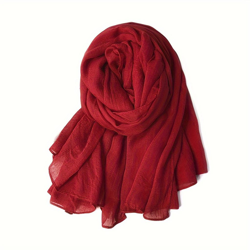 Bohème Style Solid Color Scarf Lightweight Breathable Windproof Beach And Desert Travel Stole Sun Protection Cloak