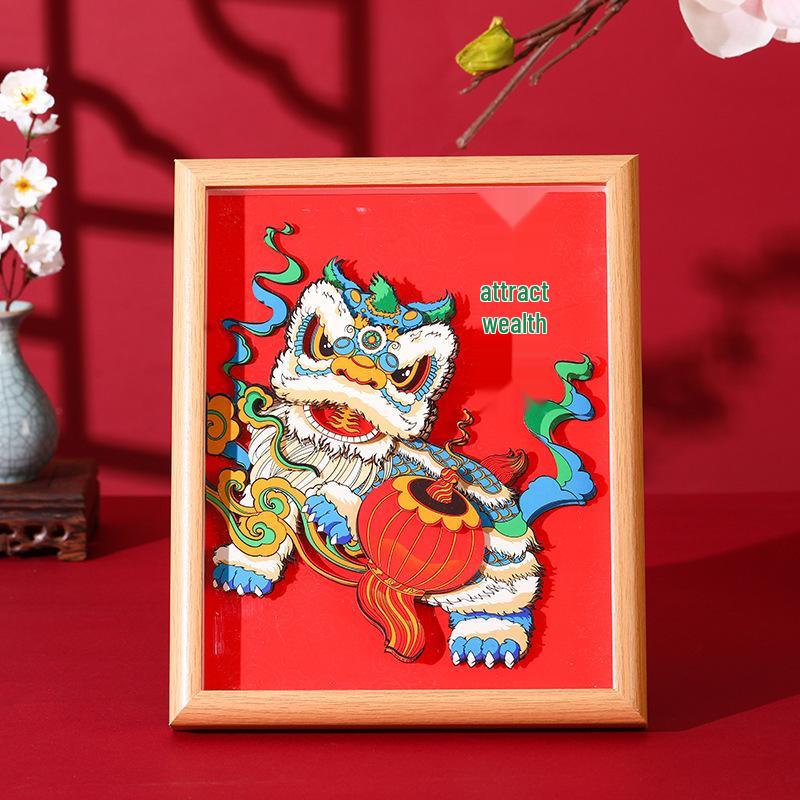 Xiangzaowu 3D Peking Opera Photo Frame: Chinese-Style Decorative Paper Sculpture DIY Art