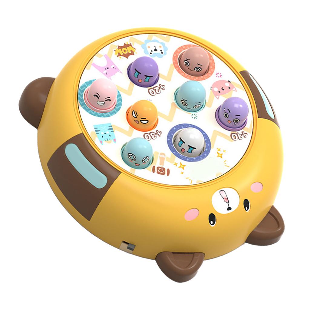 Interactive Whack Toy for Kids 360 Degree Rotating Cute Emoticon Music Light Hammering Pounding Toy