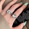 1 pc Vintage ingelegde zirkoon onregelmatige ringen voor vrouwen koppels vakantie overdrijving partij sieraden accessoires