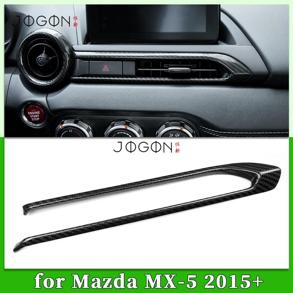 Carbon Fiber Car Interior Center Console Air Vent Panel Cover Trim Accessories For Mazda MX-5 MX5 Miata ND 2016 2017 2018-2023