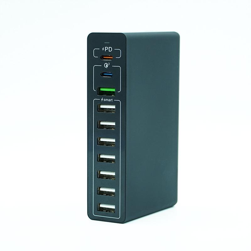 65W Multi-Port USB Charger, PD 20W Fast Charging, QC 3.0 Compatible with Apple & Huawei.