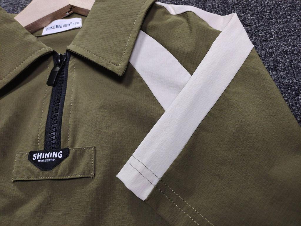 Children's Trendy Color Block Polo Shirt, Short Sleeve, Breathable Casual Top for Middle and Big Kids