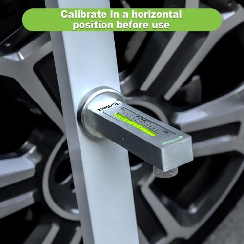 Toolwiz Tire Camber Gauge, 0 To }5, Aluminum, Universal Alignment Measurement, Magnetic, for Automotive Tire Alignment, Angle Measurement, and Repair