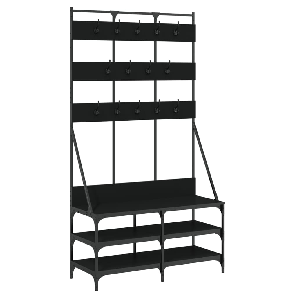 Clothes Rack with Shoe Space, Black, 100X40X184 Cm