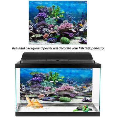 FILFEEL Aquarium Background Fish Decorations Pictures PVC Adhesive Poster Underwater Coral Backdrop Decoration Paper Cling Decals Sticker(61 * 41cm)