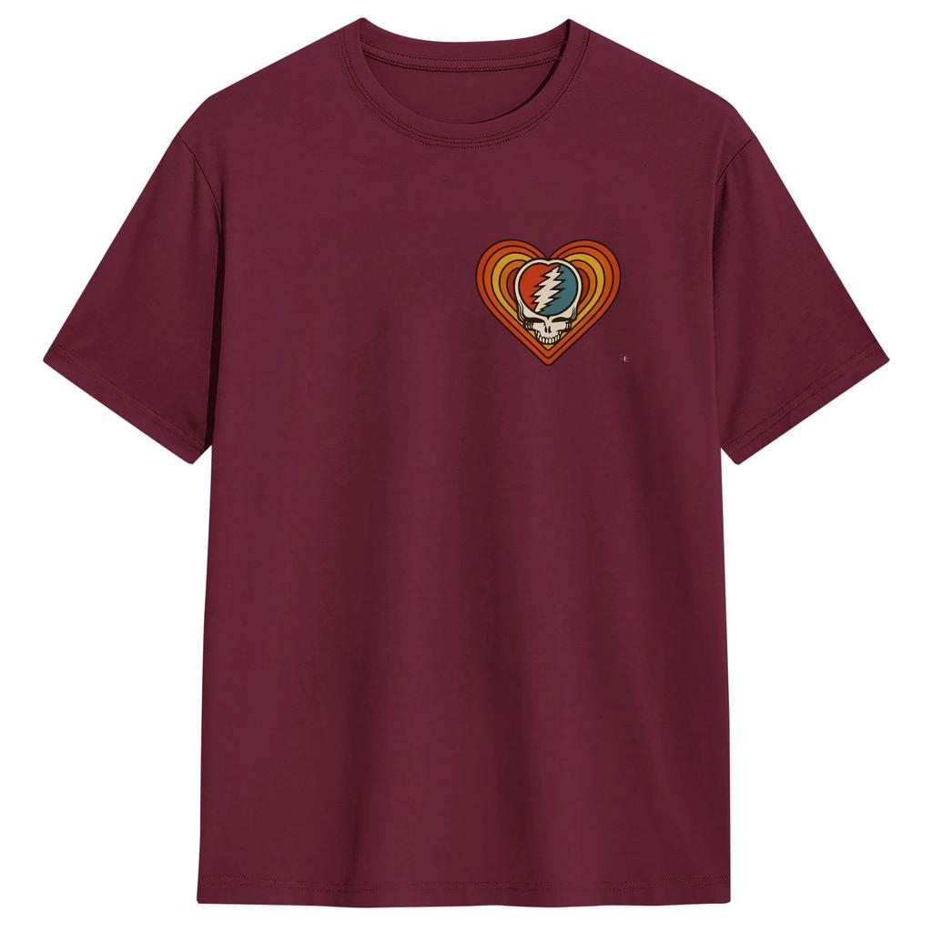 Unisex Gratefuls Deads Stealie Heart TShirts Cotton Clothing Beach Funny Short Sleeves T Shirt ONeck Hipster Pattern Tee Shirt
