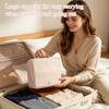 PU Leather Vertical Cosmetic Bag with Handle - Large Capacity Travel Toiletry Case