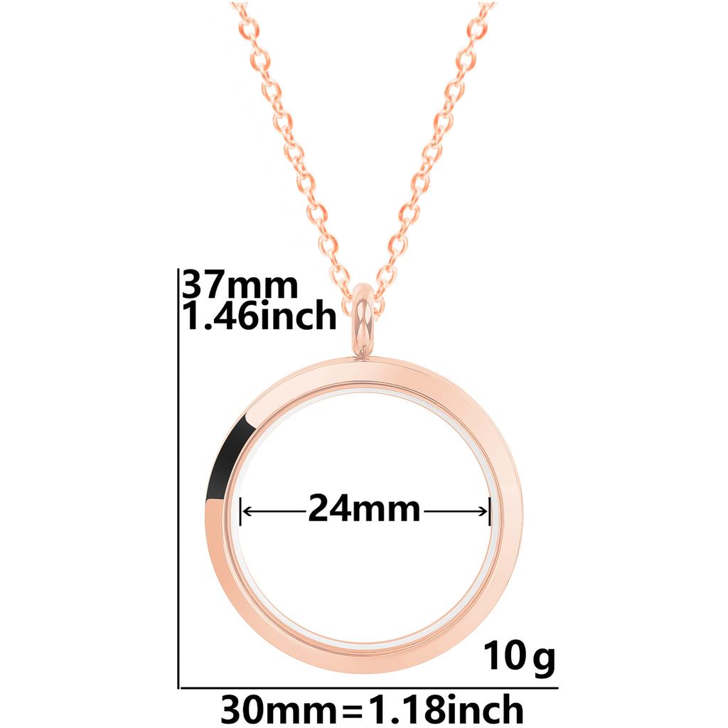 Never Fade Round Stainless Steel Locket Pendant Necklaces For Women Men Accessories Living Lockets Necklace Memory Jewelry Gift