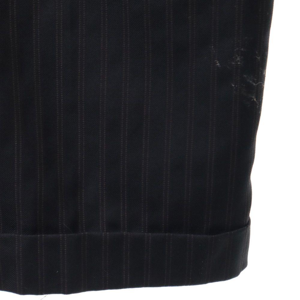 VISARUNO Wool Striped Pattern Suit Setup 4-M Black Men's Used