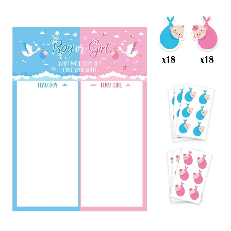 

Baby Shower Scratch Off Cards Boy or Girl Gender Reveal Games Party Supplies 1 синій/рожевий