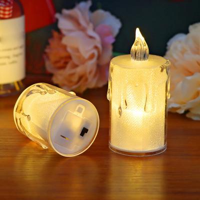 24Pcs Clear Electronic Candle Lamp Flickering High Brightness Battery Operated Desktop Mini Flameless Candle LED Night Light Birthday Gift