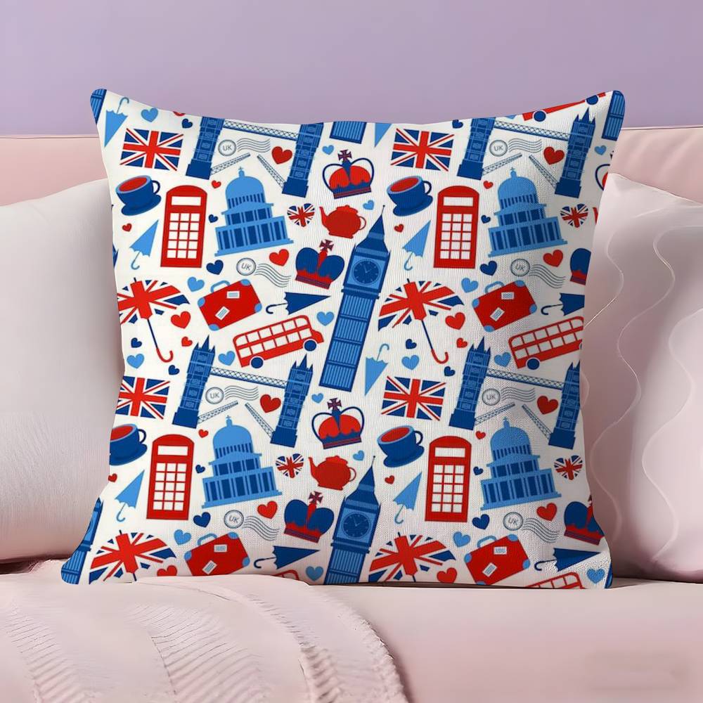 

LOVE England Printed Pillow Case Ultra Soft Skin Friendly Fabric Cloud Like Comfort & Concealed Zipper 30X30cm