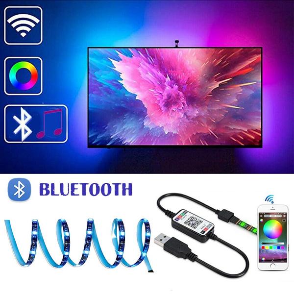 USB Power LED Strip Lights 5050 RGB TV Backlight Bluetooth APP Remote ...