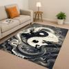 Cartoon Yin Yang Element Dragon Chinese Loong Living Room Non-Slip Area Rug Carpet for Bedroom Playroom Sofa,Home Decor Doormat