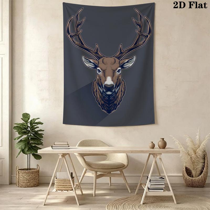 Deer Head Pattern Home Decor Tapestry, Wall Hanging, Decorative RV Wall Cloth.MGT0918391