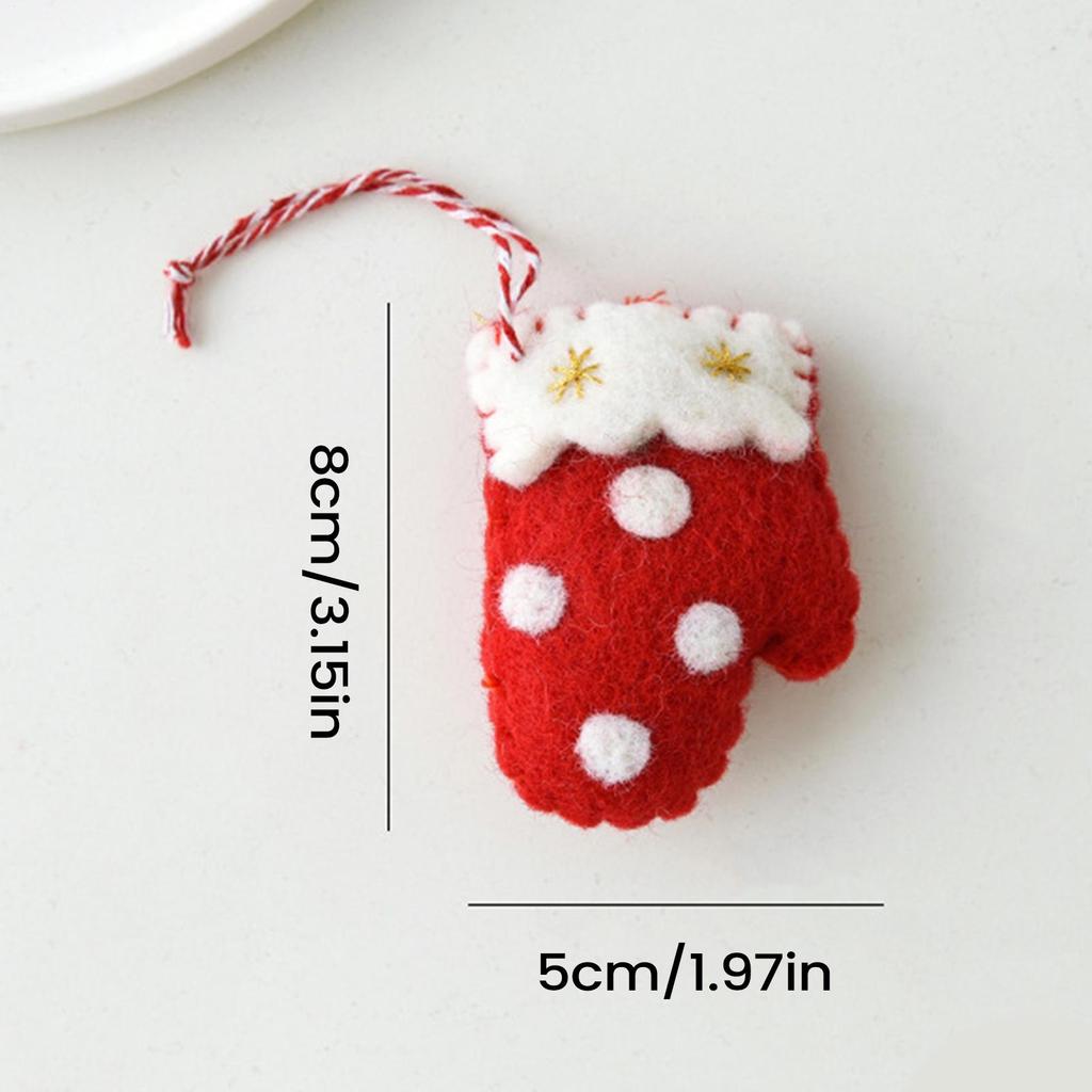 Christmas Tree Ornament Hanging Wool Felt Socks Felt Glove Pendant Decor For Bedroom Living Room Balcony Garden Party