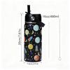 16Oz Kids Water Bottle Cartoon Animal Children'S Cup With Straw Stainless Steel Vacuum Flacks Thermos Bottle Thermal Mug Cups