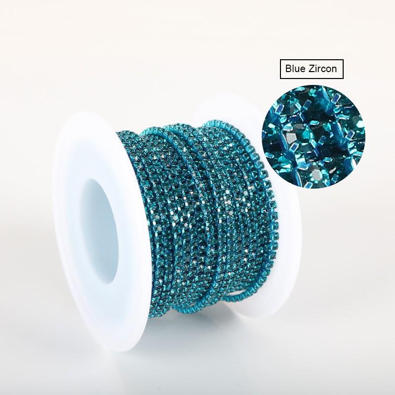 

10 ярдов электрофорезная цепь коготь цветная бриллиантовая цепь одежда своими руками маникюр стразы цепь чехол для мобильного телефона свадебные украшения аксессуары SS12-3mm (size 10)