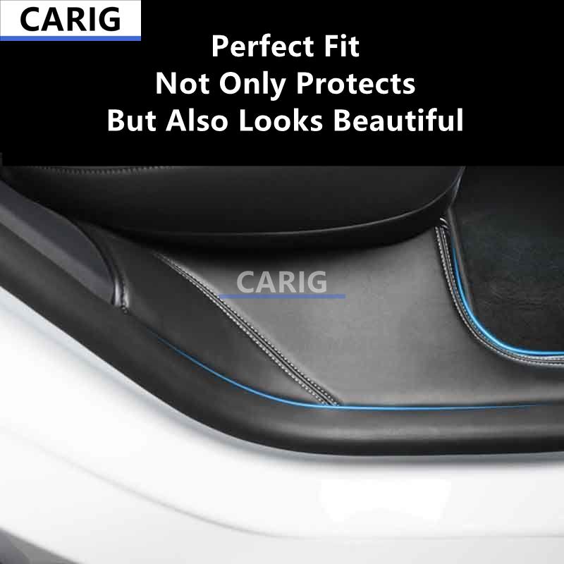 For TESLA MODEL Y Rear Built-in Leather Threshold Strip,Anti-scratch Wear-resistant Anti-stomping Dirty Modification Parts