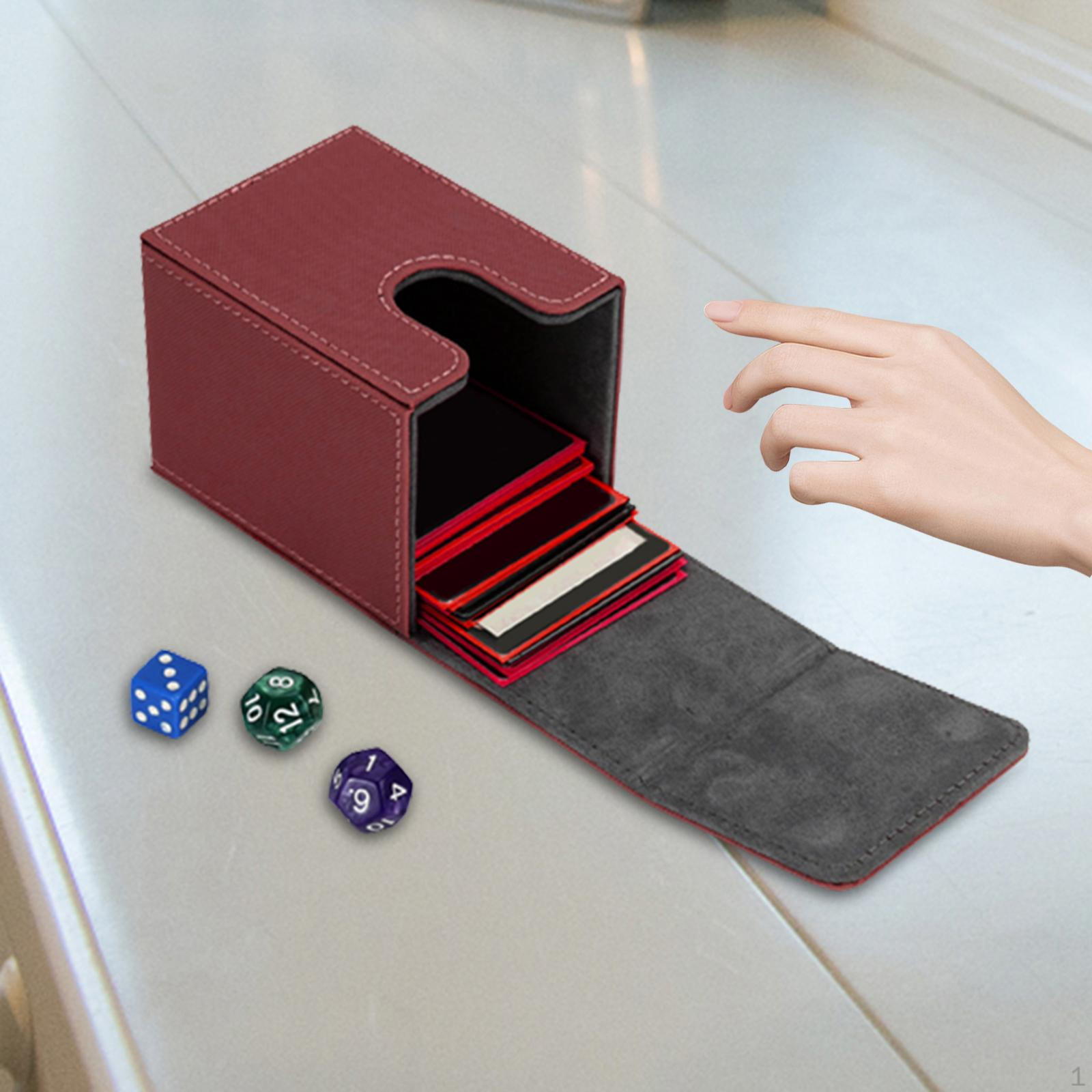 Коробка для колоды карт, Премиальный держатель для игр из PU-кожи, Вмещает 100+ карт,