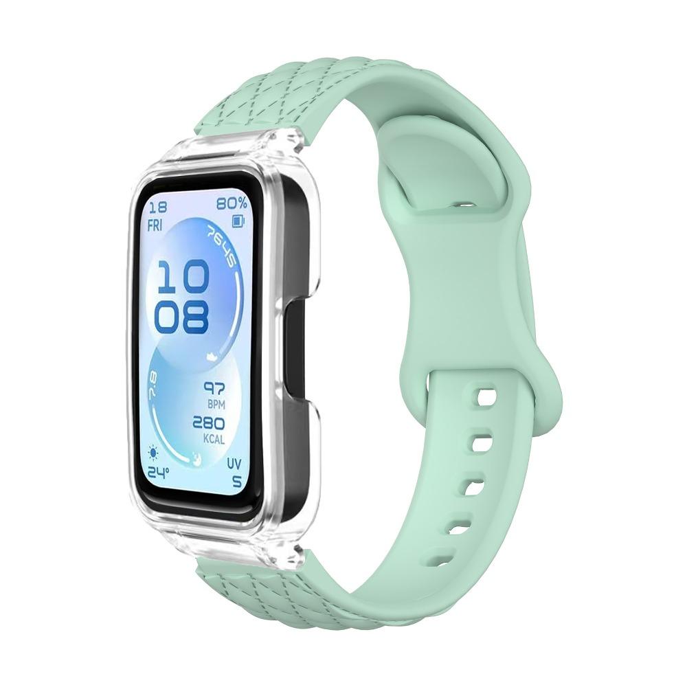 Microwave Pattern Solid Color Strap+PC Case for Huawei Band 11/11pro Soft Silicone Sports Watch Strap for Huawei Band 11/11pro