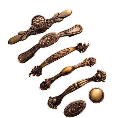 Vintage žluté bronzové úchytky | Retro úchytky na zásuvky a skříňky | Pevné mosazné nábytkové úchytky pro dveře, kuchyň a ložnici