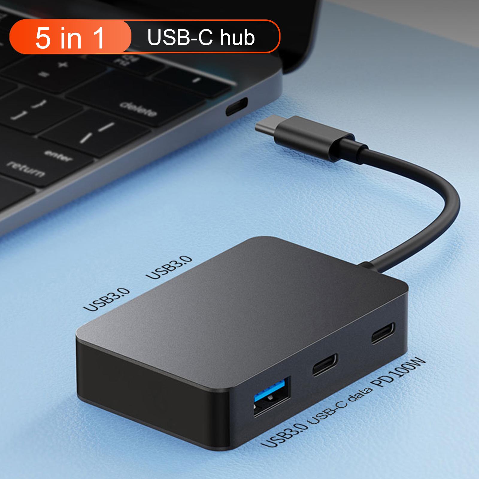 

5 in 1 TYPE-C+USB3.0*3+PD100W+USB-C Data Interface Hub Adapter Dock for MacBook
