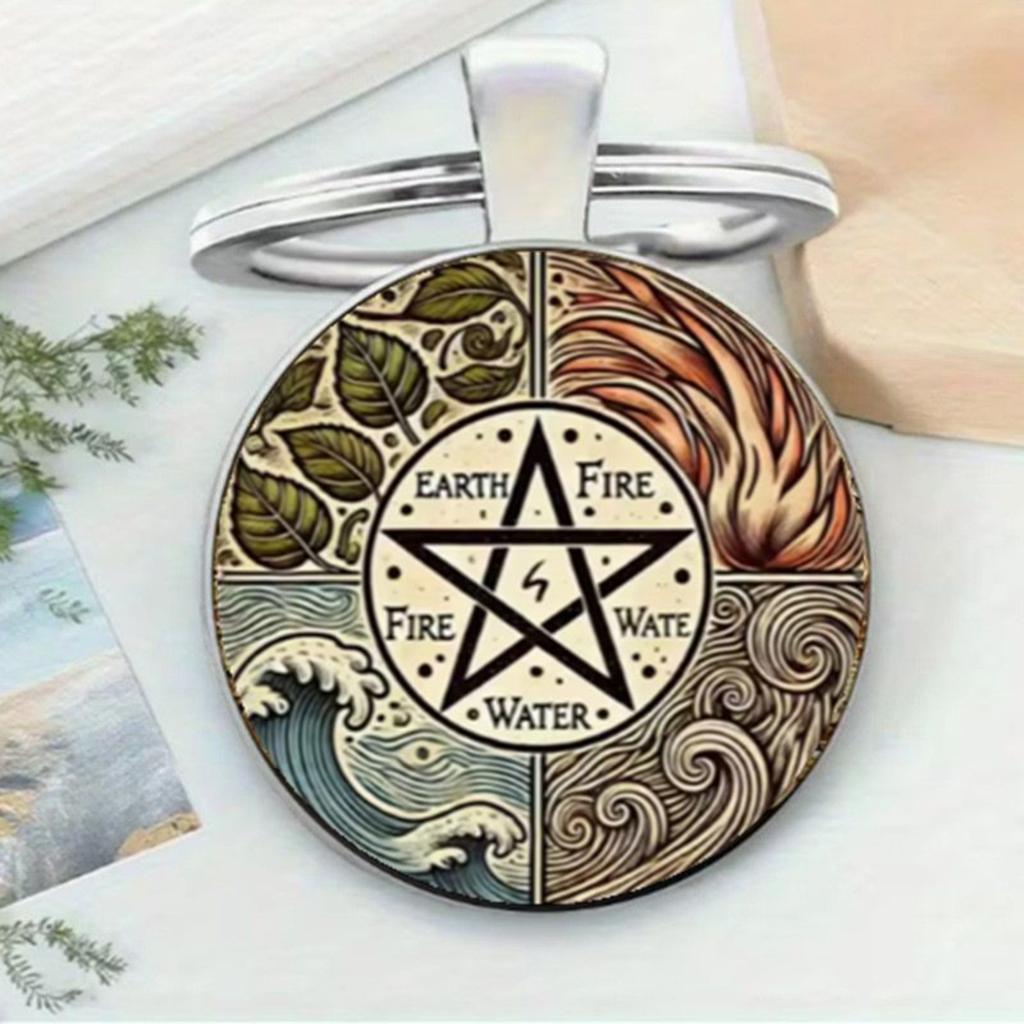 Fashion Alloy Keychain Pendant Round Metal Key Ring