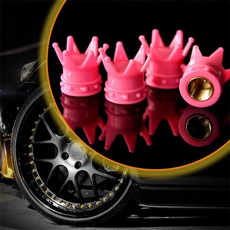 2 X Universal Golden Crown Car Truck Bike Tire Air Valve Stem Caps Wheel Rims Bike Acessorios