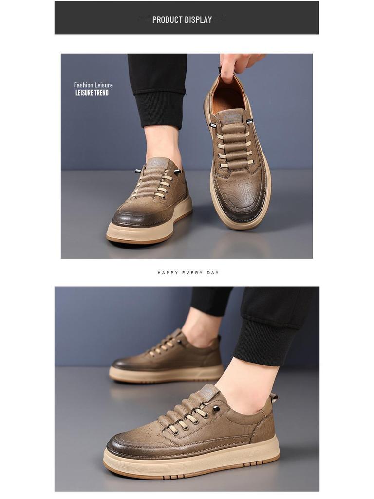 2024 Autumn Men's Soft Leather Casual Shoes: Trendy, Versatile, and Comfortable