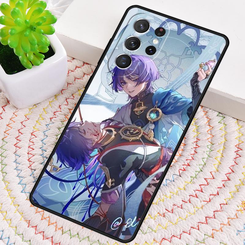 Genshin Impact Scaramouche soft Silicone Phone Case For Samsung Galaxy note 10 pro S26 S24 S23 S22 S21 Plus S25Ultra Capa Cover