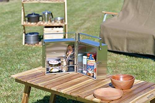 Captain Stag UP-2011 Spice Box, Stainless Steel, Multi-Box, Compact, Framework