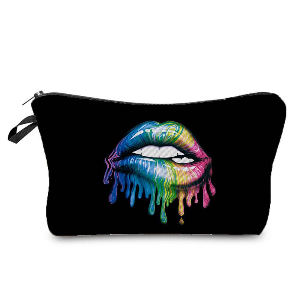Women Lips Print Cosmetic Bag Toiletries Organize Travel Storage Case 6382