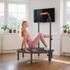 40 Zoll faltbares Mini-Fitness-Trampolin, mit verstellbarem Schaumstoffgriff, Orange