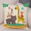 Cute Animal Pattern Cushion Cover Cartoon Friends Monkey Penguin Zebra Donkey Design Soft Square Pillow Home Decor Gift xcm