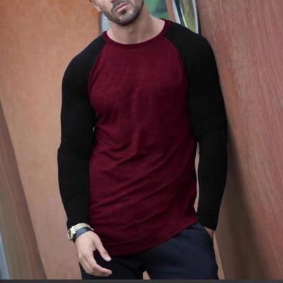 Schmal geschnittenes Rundhals-Langarm-T-Shirt für Herren Reißverschluss am Ärmel Stilvolles Lässiges Basisschicht-T-Shirt für Herren