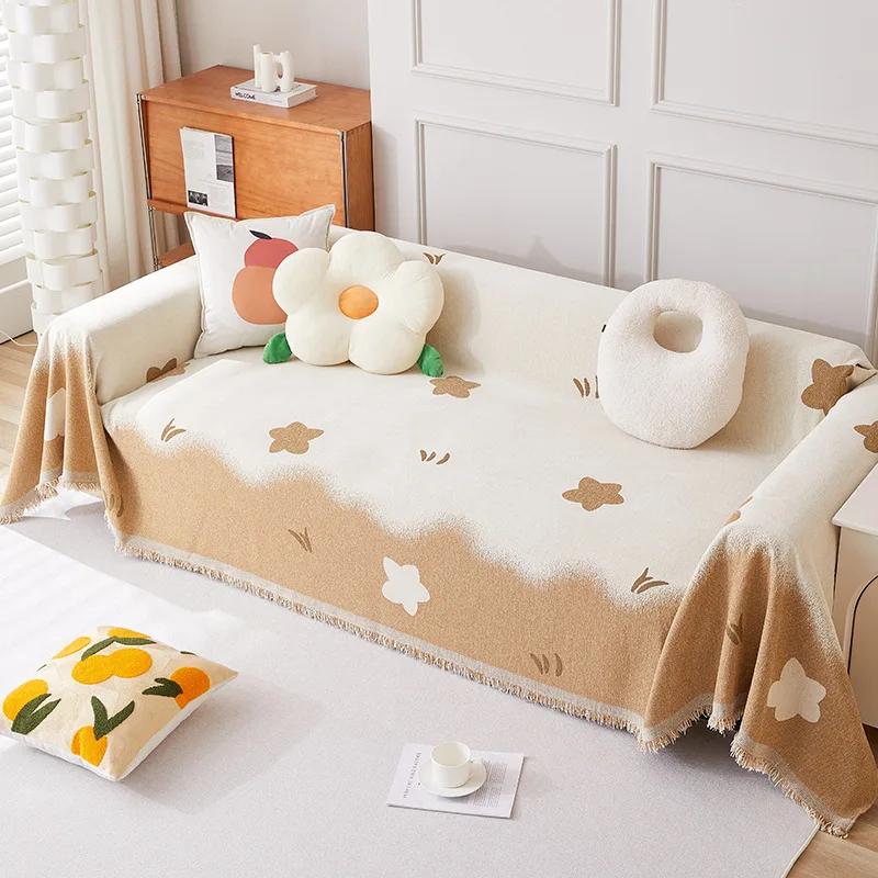 Sofa Handdoekhoes Stof Volledig Omwikkeld met Chenille Jacquard Garen Geweven Zacht Comfortabel Zacht Slijtvast Dubbelzijdig Bruikbaar