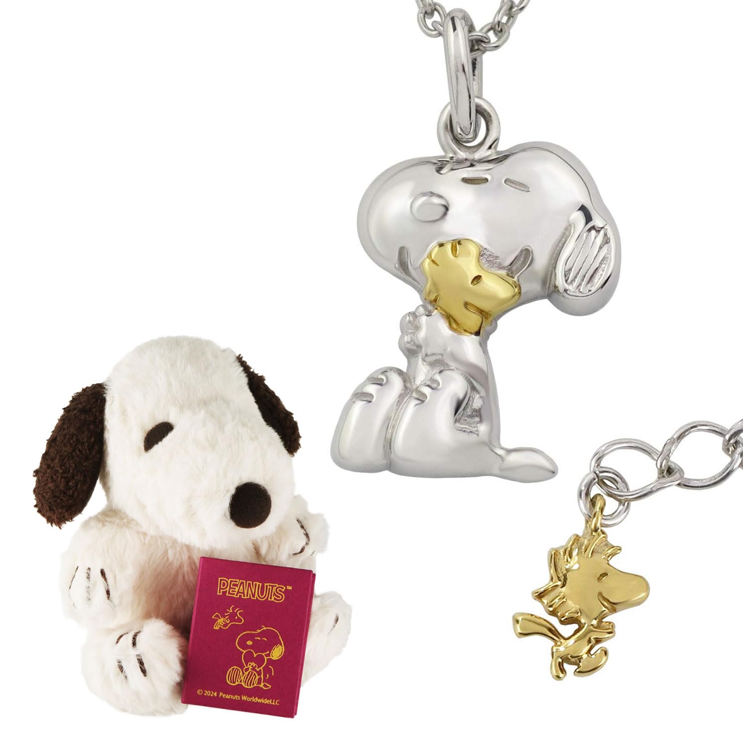 

Limited Snoopy Woodstock Beagle Hug Necklace it into a stuffed toy 925 Silver Official PEANUTS SNOOPY Goods [Shinjuku Ginnokura] (Make set) Women s