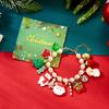 Christmas Resin Santa Claus Gingerbread Snowman Bracelets Deer Star Tree Strawberry Imitation Pearl Bangle For Women Men Jewelry
