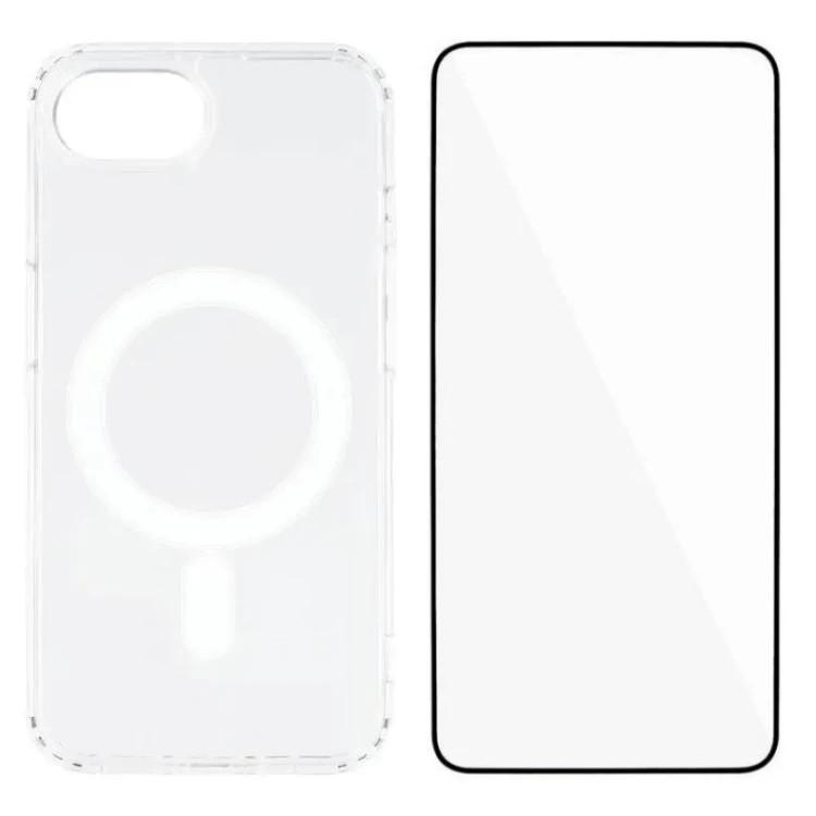 WANLONFENG LM Series For iPhone 16e Clear Phone Case Compatible with MagSafe with Screen Film (Big Lens Hole)