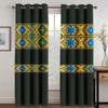 Luxury Gray Ethiopian and Eritrean Traditional Curtains 2 Pieces Thin Drape for Living Room Bedroom Window Decor