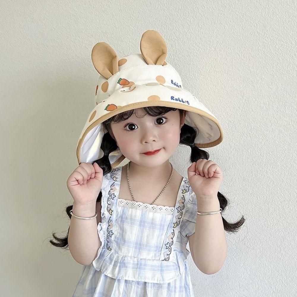 Cartoon Print Cute UV Sun Hat Polyester Sun Protector Hats Children's Sun Hat  Beach Activities