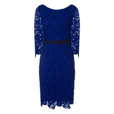 Womens/Ladies Blue Crochet Lace Bodycon Dress