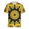 Buntes Kaleidoskop 3D-gedrucktes T-Shirt für Herren Psychedelisches Muster T-Shirt Sommer Lässig Kurze Ärmel Rundhals T-Shirts