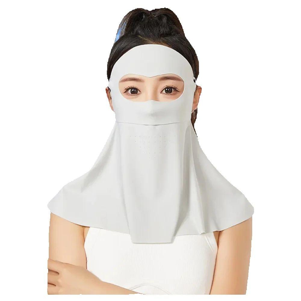 Ice Silk Full Face Mask Summer Breathable Anti-UV Sunscreen Neck Protection Face Cover Outdoor Sport UPF50+ Cycling Mask Scarf