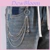 Punk Metal Waist Chain With Multilayer Fourpoint Star Pendant For Men And Women