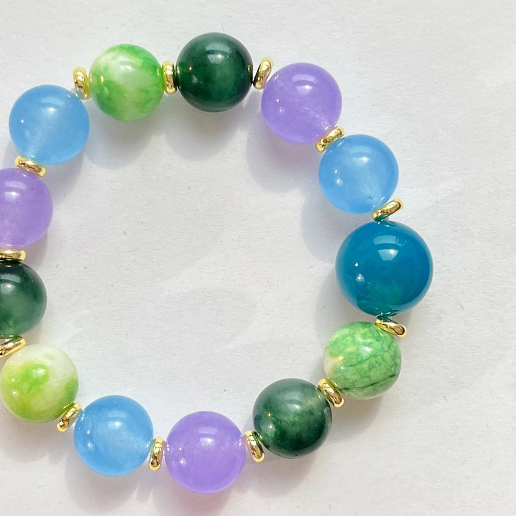12Mm Colored Quartzite Duobao Bracelet Bracelet.